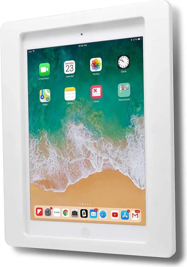 Main image of TABcare Anti-Theft Acrylic VESA Enclosure for Apple iPad Pro 12.9" 2018 2020 2021 with Wall Mount Kit & 90-Degree Angle USB C Cable (iPad Pro 12.9" 3/4/5, White)