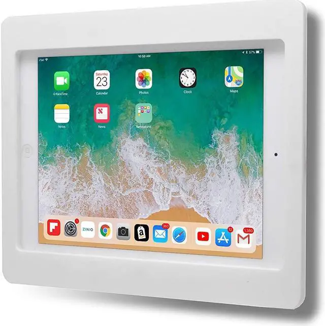 Alt view image 2 of 4 - TABcare Anti-Theft Acrylic VESA Enclosure for Apple iPad Pro 12.9" 2018 2020 2021 with Wall Mount Kit & 90-Degree Angle USB C Cable (iPad Pro 12.9" 3/4/5, White)