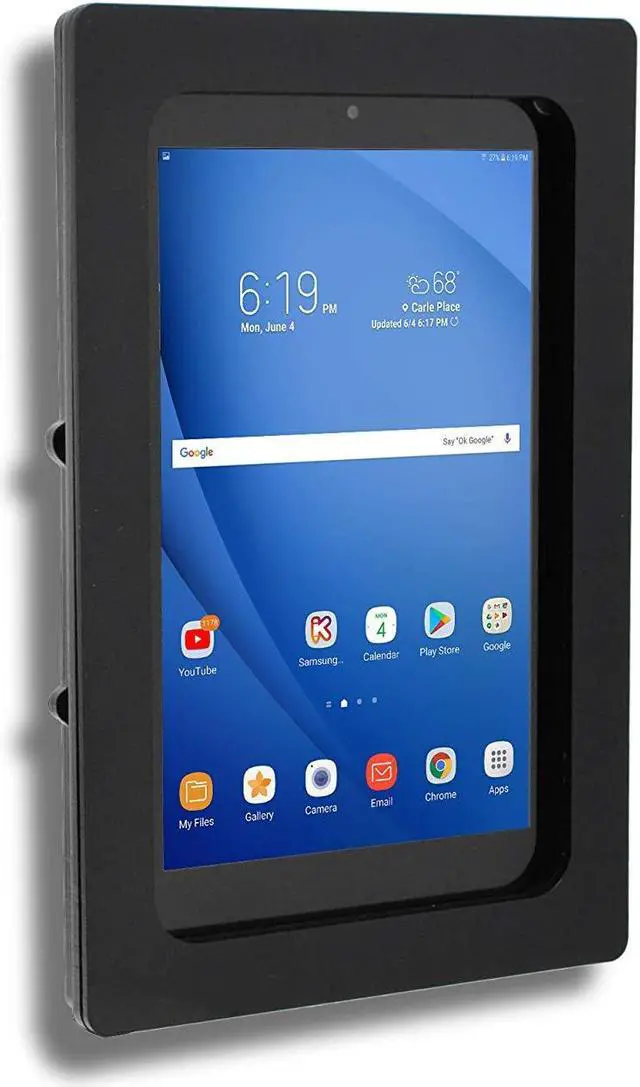 Alt view image 2 of 5 - TABcare Anti-Theft Acrylic VESA Enclosure for Galaxy TAB A9 8.7 with Free Wall Mount Kit & 90-Degree Angle USB C Cable (TAB A9, Black)