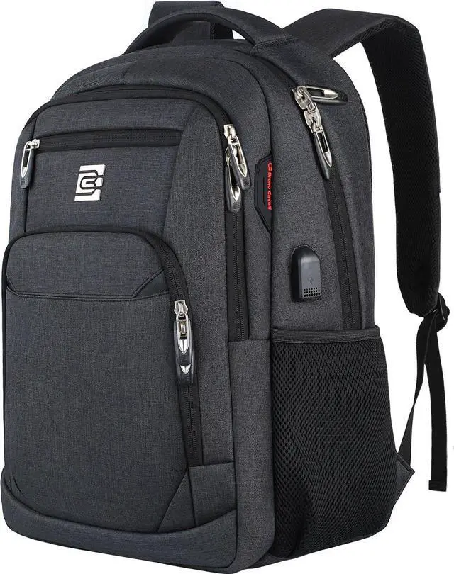 Main image of 17 Inch Laptop Backpack, Business Anti Theft Slim Durable Laptops Backpack with USB Charging Port, Water Resistant College Computer Bag Gifts for Men & Women Fits 15.6 Inch Notebook-Black