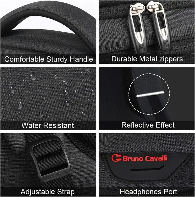 Alt view image 4 of 5 - 17 Inch Laptop Backpack, Business Anti Theft Slim Durable Laptops Backpack with USB Charging Port, Water Resistant College Computer Bag Gifts for Men & Women Fits 15.6 Inch Notebook-Black