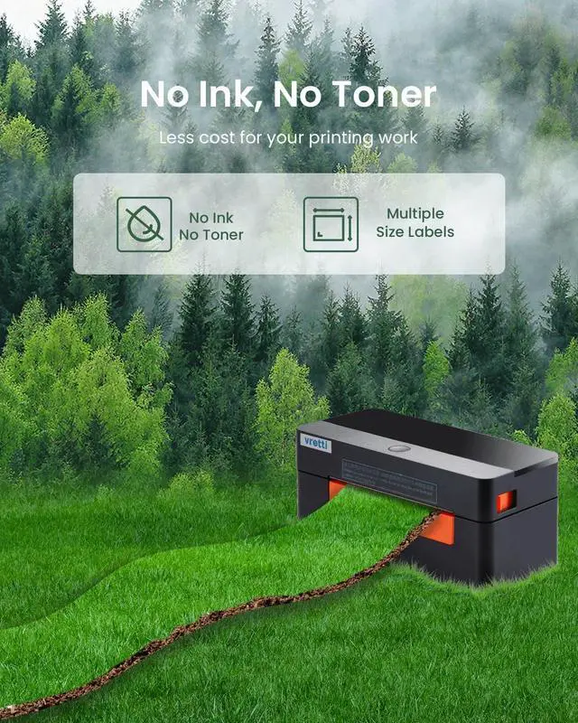 Alt view image 5 of 5 - vretti Thermal Shipping Label Printer - 4x6 Desktop Barcode USB for Small Business & Packages - Compatible with Mac Windows Linux Chrome OS UPS USPS