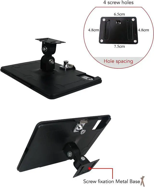 Alt view image 5 of 5 - WeSTRUGGLE on Wall Mount Bracket for 2025 iPad 11"(A16) 11th/ 2022 iPad 10.9" 10th Gen.,Excluding Other 10.9"/11",with Anti Theft Lock & Key,Rotate Arbitrary Adjustment Angle,Metal(Black)