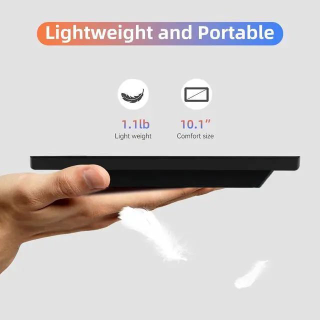 Alt view image 4 of 5 - Wstirhy 10.1 inch Small IPS HDMI Monitor, 1366x768 Resolution, Small Monitor with HDMI VGA Ports, Mini Monitor for Computer, Kitchen Monitor, Built-in Speaker