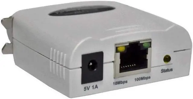 Alt view image 2 of 3 - X-MEDIA XM-PS110P 1-Port 10/100Mbps Fast Ethernet Parallel Print Server, Parallel Centronics Port Network Print Server