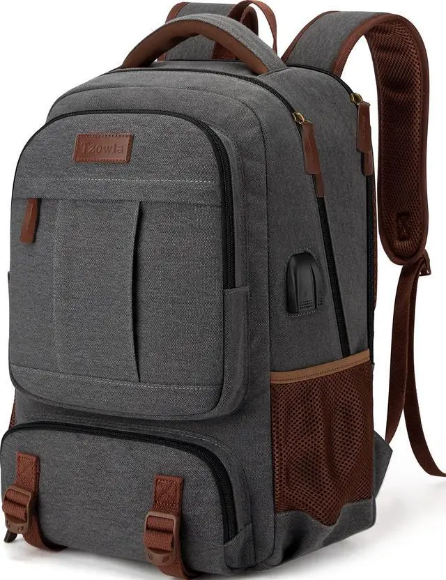 Alt view image 3 of 5 - Tzowla Laptop Backpack Canvas Backpack for men