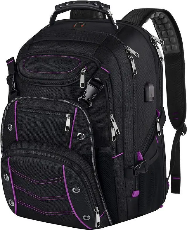 Main image of VECKUSON Unisex 18.4 Inch Laptop Backpack, Purple Rfid, For College Students And Adults