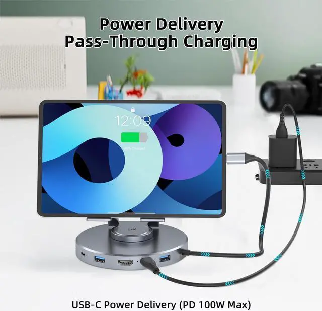 Alt view image 3 of 5 - Docking Station for Steam Deck ROG Ally - 10 in 1 Stream Deck Dock with HDMI 2.0 4K@60Hz, 1000Mbps Gigabit Ethernet, SD/TF, 3.5mm Audio and USB-C PD 100W Speed Charging for Steam Deck, ROG Ally