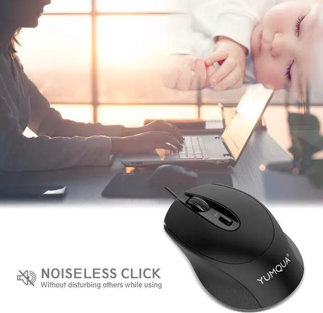 Alt view image 2 of 5 - YUMQUA Computer Mice Wired 12 Pack, USB PC Mice Bulk with Cord, Office Home Classroom Silent Optical Corded Mouse with 2 Adjustable DPI, for PC Desktop Computer Mac Laptop