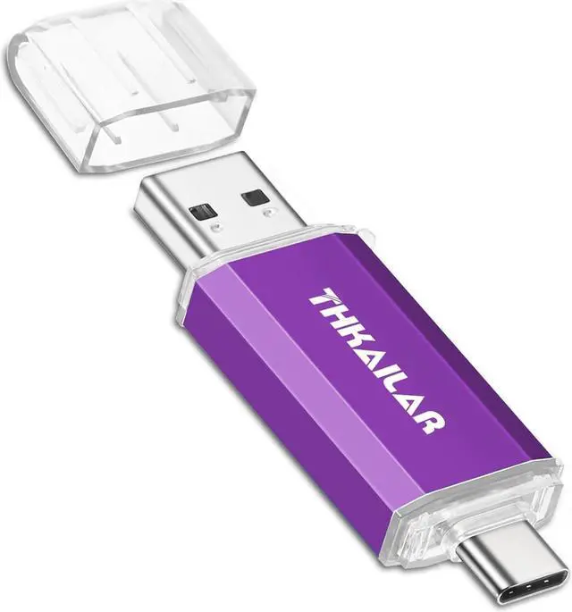 Main image of Thkailar 1TB USB C Flash Drive 3.1 USB A and Type C Ports,Thumb Drive for PC,Android Phones,MacBook,Laptop(Purple)