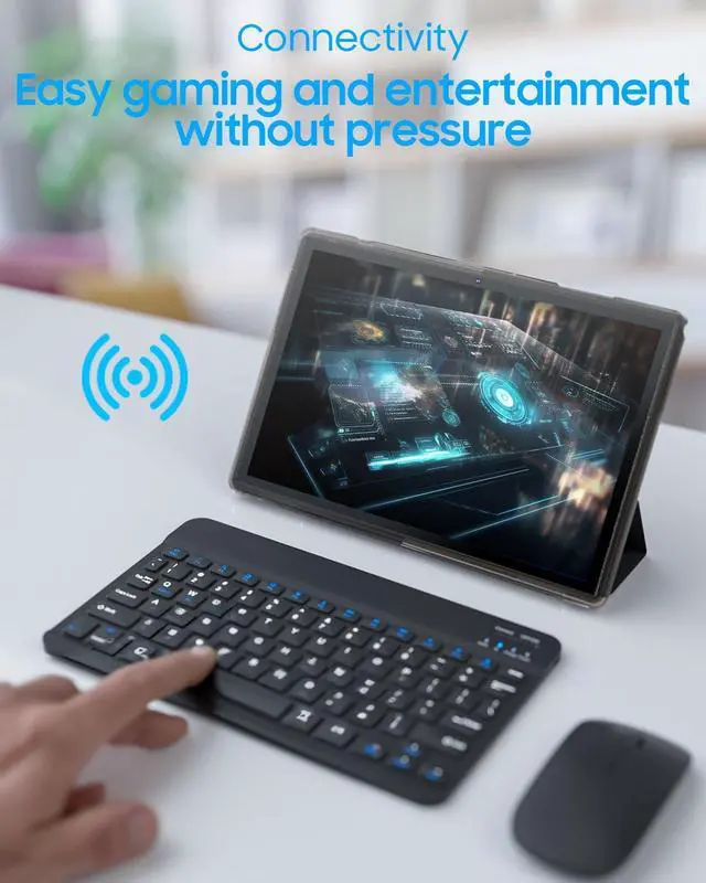Alt view image 2 of 5 - 2 in 1 Tablet with Keyboard Case Mouse Stylus, 10 inch Tablet Android 14 Tablets PC, 6GB RAM+32GB ROM 1TB Expandable Tableta, 6000mAh Battery IPS 10.1" Tab 2MP+8MP Dual Camera WiFi Bluetooth Tablet.
