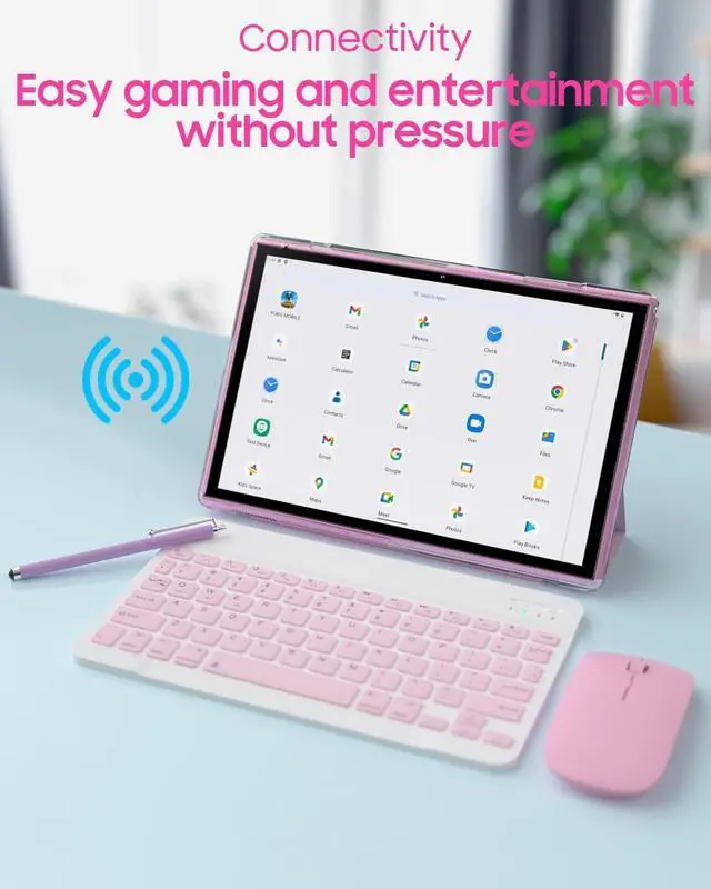 Alt view image 2 of 5 - 2 in 1 Tablet with Keyboard Case Mouse Stylus, 10 inch Tablet Android 14 Tablets PC, 6GB RAM+32GB ROM Support 1TB Expandable, 6000mAh Battery IPS 10.1" Tab 2MP+8MP Dual Camera WiFi-6 Bluetooth Tableta