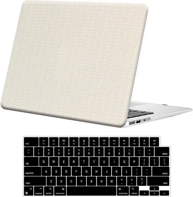Main image of SaharaCase - Apple MacBook Air 13" M1 Chip Laptops Woven Laptop Case with Silicone KeyPad Cover Woven Fabric, Snap-On, Anti-Slip Grip (Beige)