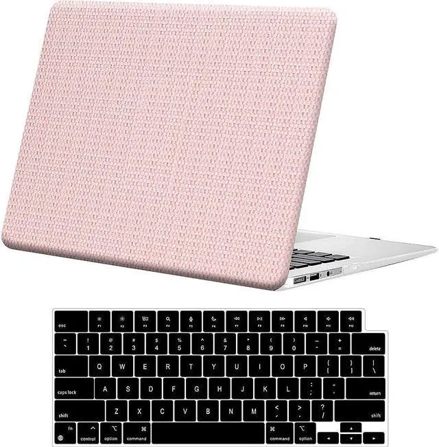 Main image of SaharaCase - Apple MacBook Air 13" M1 Chip Laptops Woven Laptop Case with Silicone KeyPad Cover Woven Fabric, Snap-On, Anti-Slip Grip (Pink)