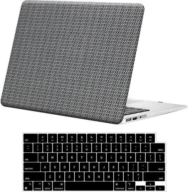 Main image of SaharaCase - Apple MacBook Air 15" M2 and M3 Chip Laptops Woven Case with Silicone KeyPad Cover Woven Fabric, Snap-On, Anti-Slip Grip (Charcoal)