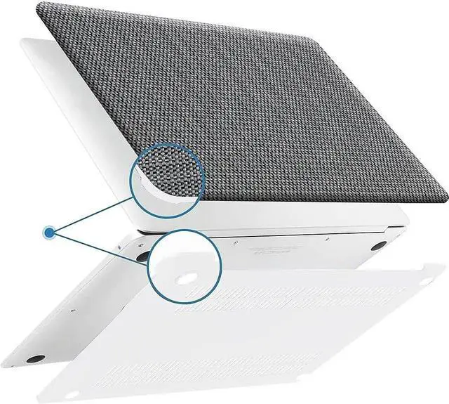 Alt view image 4 of 5 - SaharaCase - Apple MacBook Air 15" M2 and M3 Chip Laptops Woven Case with Silicone KeyPad Cover Woven Fabric, Snap-On, Anti-Slip Grip (Charcoal)