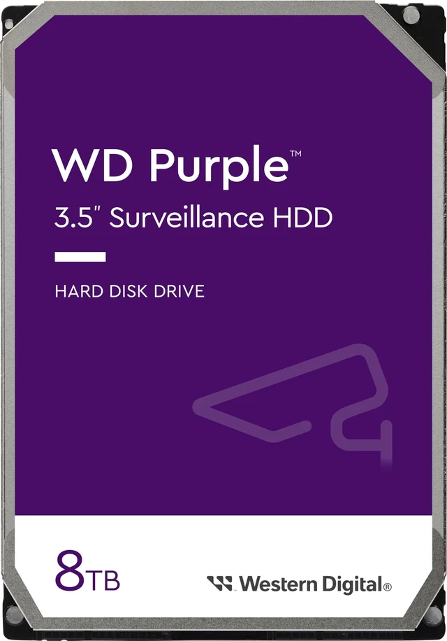 Main image of Western Digital 8TB WD Purple Surveillance Internal Hard Drive HDD - SATA 6 Gb/s, 256 MB Cache, 3.5" - WD85PURZ