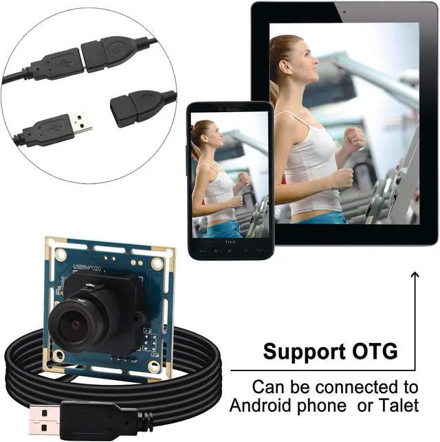 Alt view image 2 of 5 - 8MP USB Camera Module for Computer - Wide Angle PC Webcam Board With 3.6mm Lens, IMX179 Sensor, 4K UVC USB2.0 for Lightburn, Raspberry Pi, Mac, Jetson Nano, Security CCTV