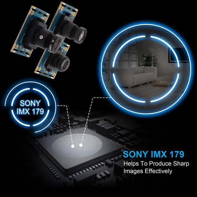 Alt view image 4 of 5 - 8mp USB Camera Module for Computer Wide Angle PC Camera 75degree No Distortion Lens Webcam Board Mini UVC USB2.0 Lightburn Camera IMX179 USB with Camera 4K USB Security CCTV Camera for Raspberry Pi
