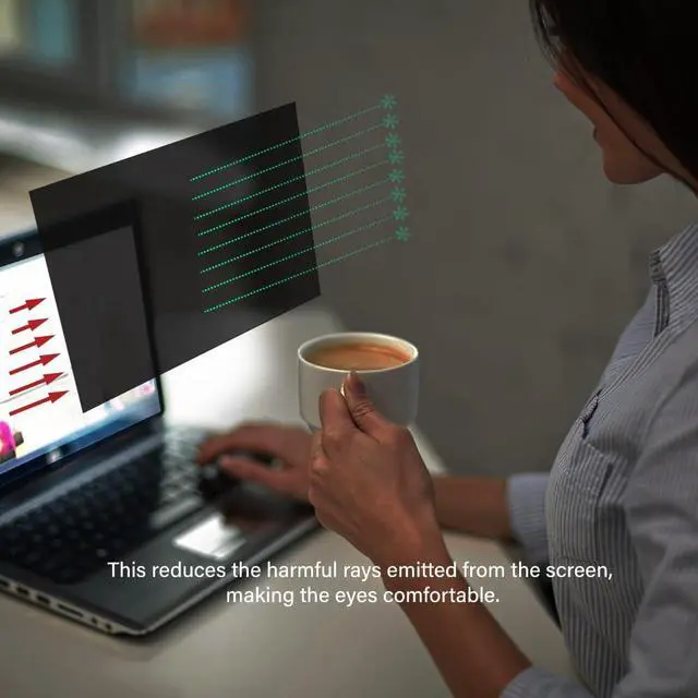 Alt view image 5 of 5 - WELINC 26 Inch - 16:10 Aspect Ratio - Computer Privacy Screen Filter for Widescreen Monitor - Anti-Glare - Anti-Scratch Protector Film - Protects Your Eyes from Harmful Glare and Blue Light