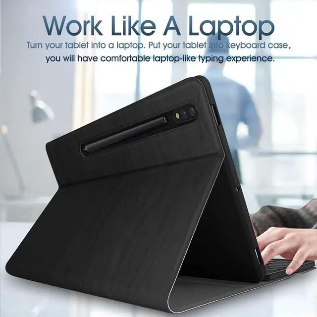 Alt view image 5 of 5 - Backlit Keyboard Case for Samsung Galaxy Tab S8 Ultra 14.6 Inch 2022 with S Pen Holder, Wineecy 7 Colors Backlight Detachable Wireless Keyboard & PU Folio Stand Cover Case for SM-X900 / SM-X906 Tablet