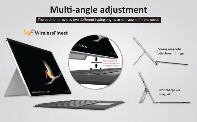Alt view image 4 of 5 - Wireless Keyboard Type Cover Trackpad Mouse Replacement for Microsoft Surface Pro 7 Pro 6 Pro 5 Pro 4 Pro 3 Bluetooth 7-Color LED Backlit Ultra-Slim Rechargeable Battery Multi-Touch
