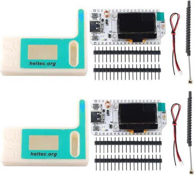 Main image of 2 Sets Esp32 Lora V3 915mhz WiFi+BLE Development Board Kit 0.96inch OLED Display SX1262 + Lora V3 case +824-960MHz Antenna for Arduino NodeMCU IoT