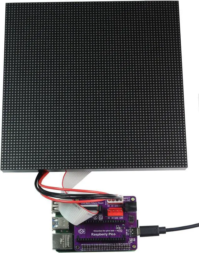 Main image of Xicoolee RGB Full-Color LED Matrix Panel for Raspberry Pi/Arduino/ESP32 3mm Pitch 64x64 4096 Individual RGB LEDs Brightness Adjustable with Adapter for Directly Plug