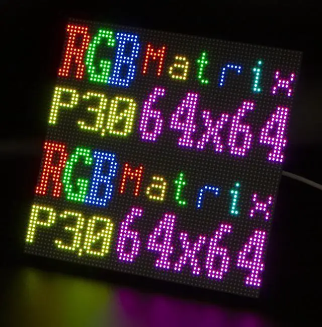 Alt view image 4 of 5 - Xicoolee RGB Full-Color LED Matrix Panel for Raspberry Pi/Arduino/ESP32 3mm Pitch 64x64 4096 Individual RGB LEDs Brightness Adjustable with Adapter for Directly Plug