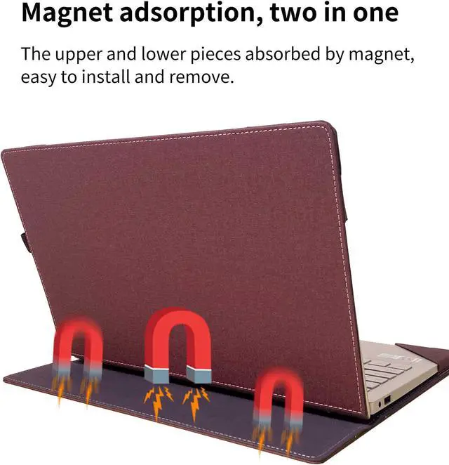 Alt view image 5 of 5 - XJchen Laptop Cover Compatible with HP ZBook Firefly 14 G8 ProBook 440 445 G9 G10 Elitebook 640 645 840 845 G7 x360 1040 G5 G6 Pavilion x360 14-ek Sleeve Protective Skin Pouch (Wine red)