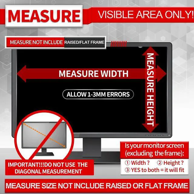 Alt view image 5 of 5 - YAKAI[(2-PACK Computer Privacy Screen Filter 27 Inch for 16:9 Aspect Ratio Widescreen Monitor, Anti-Spy & Anti-Glare Blue Light Blocking Protector - WxH: 23 9/16" x 13 1/4" (598mm x 337mm)