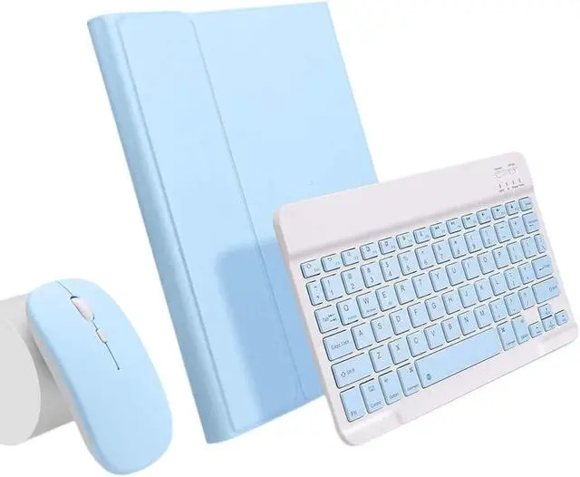 Main image of Keyboard Case for iPad 11th(A16)/iPad 10th Generation 2022 with Mouse Detachable Wireless Bluetooth Keyboard Pencil Holder Slim Leather Cover for iPad11/iPad10, Sky Blue
