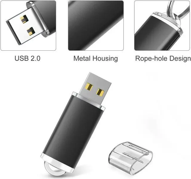 Alt view image 2 of 5 - RAOYI 20 Pack 8GB USB Flash Drive Bulk USB 2.0 Memory Stick Thumb Drive Pen Drive Bundle-Black