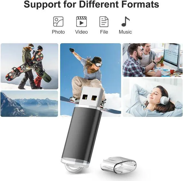 Alt view image 4 of 5 - RAOYI 20 Pack 8GB USB Flash Drive Bulk USB 2.0 Memory Stick Thumb Drive Pen Drive Bundle-Black