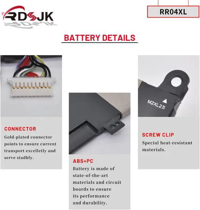 Alt view image 5 of 5 - RR04XL Laptop Battery for HP Spectre X360 13 13-AW 13-AW0000 13-AW0900 13-AW0001LA 13-AW0023DX 13-AW0105NC 13-AW0200ND 13-AW0015NG 13-AW0050TU HSTNN-OB1M HSTNN-DB9K L60213-AC1 L60373-005 15.4V 60.76Wh