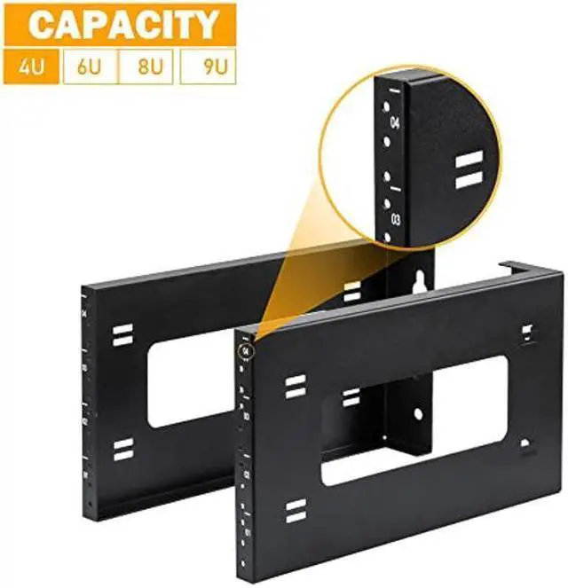 Alt view image 2 of 5 - RIVECO 4U Open Frame Rack Wall Mount & Desktop Mount, No Assembly Required Server Rack for Network Equipment & Data AV HiFi Stereo Gaming Electronics Shelf