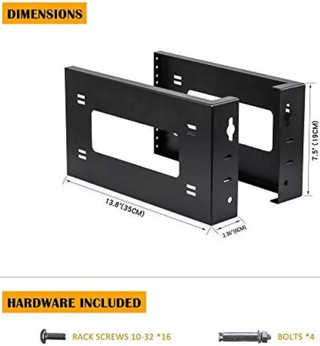 Alt view image 3 of 5 - RIVECO 4U Open Frame Rack Wall Mount & Desktop Mount, No Assembly Required Server Rack for Network Equipment & Data AV HiFi Stereo Gaming Electronics Shelf
