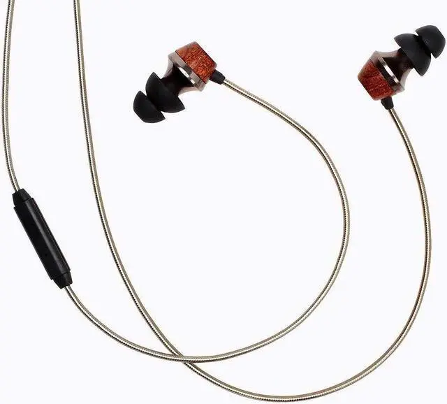 Alt view image 2 of 5 - Symphonized ALN 2.0 Premium Genuine Wood In-ear Noise-isolating Headphones|Earbuds|Earphones with Innovative Shield Technology Cable and Mic (Gunmetal)