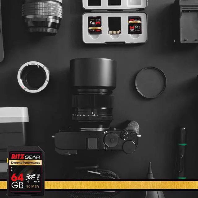 Alt view image 4 of 5 - RITZ GEAR Extreme Performance High Speed UHS-I SDXC 64GB 90/45 MB/S U3 A1 C10 V30 MemoryCard(2 Units) Designed for SDDevices That can Capture Full HD,3D,and4K Video as Well as raw Photography+SD Case
