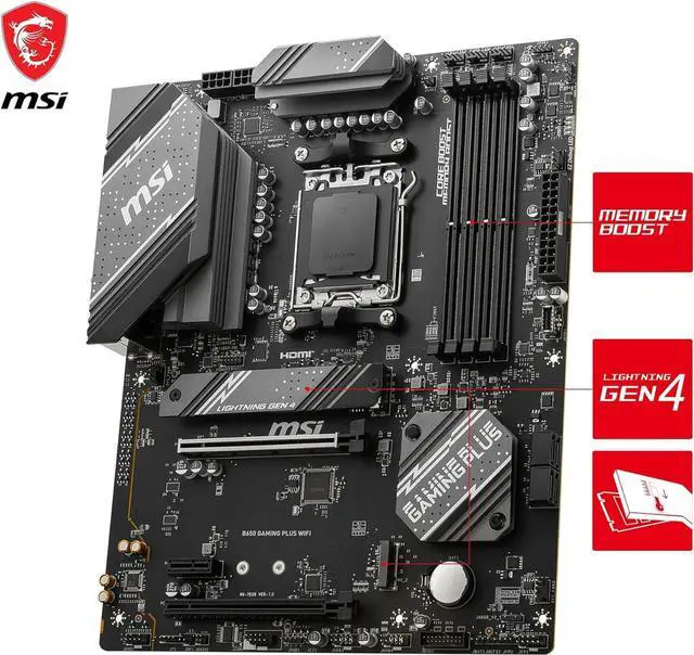 Alt view image 3 of 5 - INLAND AMD Ryzen 7 7700X CPU Processor with MSI B650 Gaming Plus WiFi Gaming Motherboard(AM5, ATX, DDR5, PCIe 4.0, Wi-Fi 6E), Sold by Micro Center