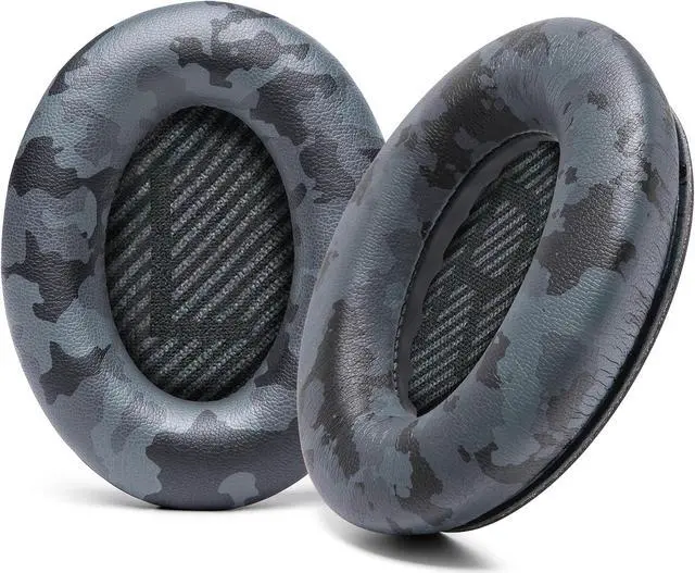 Main image of WC Wicked Cushions Upgraded Replacement Ear Pads for Bose QC35 & QC35ii (QuietComfort 35) Headphones & More - Softer Leather, Luxurious Memory Foam, Added Thickness, Extra Durability | Black Camo