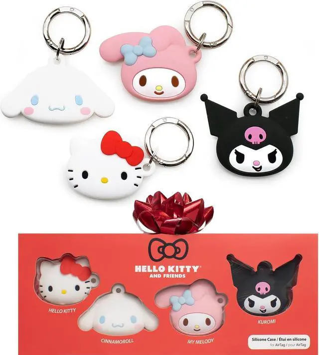 Main image of iFace Sanrio Friends Special Edition Silicone Protective Cover Designed for Apple AirTag [Cute Character Case] [Carabiner Keychain Clip Included] - Set of 4 in Gift Box