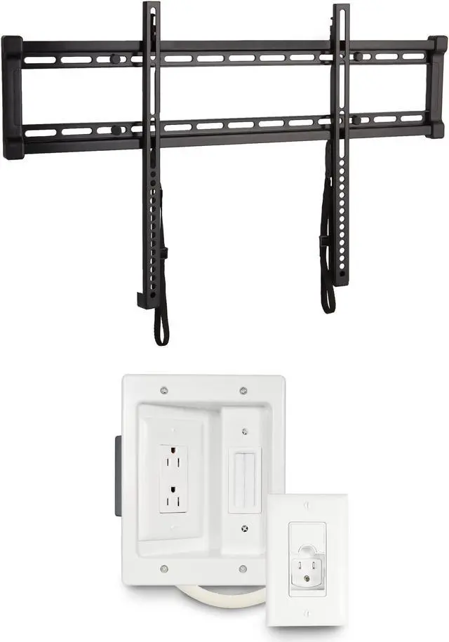 Main image of SANUS Universal Low Profile Fixed TV Mount Bracket & in-Wall TV Power Cable Management Kit
