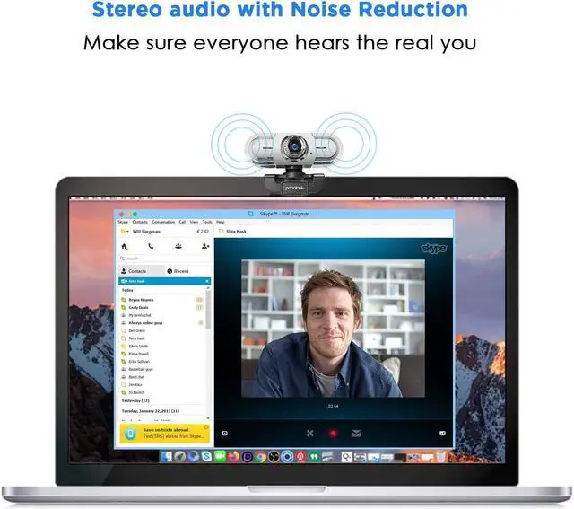 Alt view image 5 of 5 - papalook PA452 Full HD 1080P Webcam with Microphone, Plug and Play USB Web Camera 65° View Angle for PC Computer Laptop Video Calling Online Class YouTube Zoom Meeting Teams, Compatible with Windows