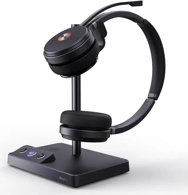 Main image of Yealink WH62 Dual Teams DECT Wireless Headset 525 ft Range, Work Headphones with 2X Noise Canceling Mic for IP Phone and Computer, Office Head Set with Call Control, Ringer,14 Hrs Talk Time