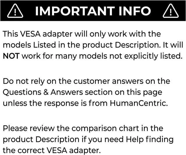Alt view image 4 of 5 - HumanCentric VESA Mount Adapter Compatible with iMac 24" (Aluminum), iMac 27" (2009, 2010, 2011), LED Cinema Display, Thunderbolt Displays, Replaces Bracket MD179ZM/A, Does Not Work with 2021 iMacs