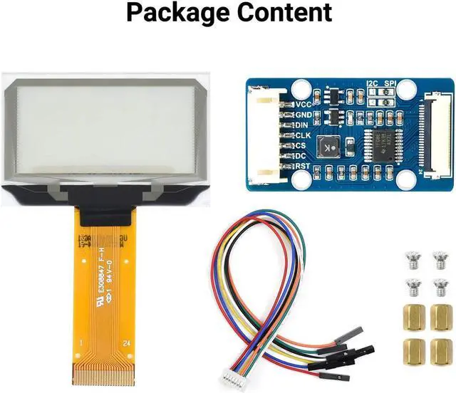 Alt view image 2 of 5 - waveshare 1.51inch Transparent OLED 128x64 Resolution Compatible with Raspberry Pi 4B/3B+/3A+ Embedded Independent Driver Chip SPI/I2C Interfaces Light Blue Color Display