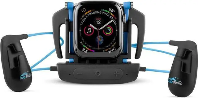 Main image of H2O Audio Interval Swim Headphones for Apple Watch  Waterproof IPX8 Swimming Earbuds with Bluetooth, 6-Hour Battery Life, Open-Ear Bone Conduction, and Goggle Loops  Blue