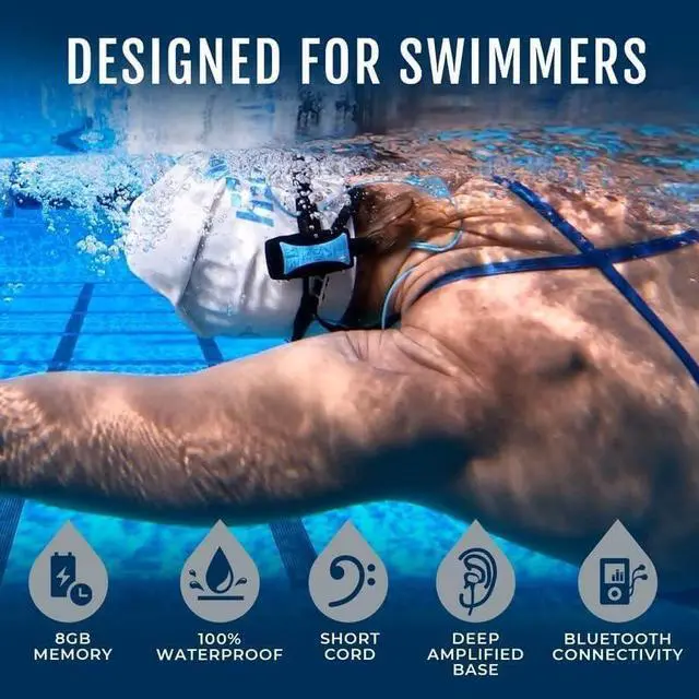 Alt view image 2 of 5 - H2O Audio Stream 3 PRO and Surge S+ Earbuds - Underwater Streaming Music Waterproof MP3 Player for Swimming with Bluetooth and Short Cord Underwater Headphones with Superior Sound Quality (Blue)