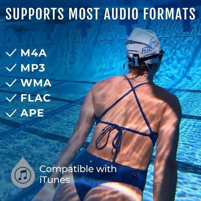 Alt view image 5 of 5 - H2O Audio Stream 3 PRO and Surge S+ Earbuds - Underwater Streaming Music Waterproof MP3 Player for Swimming with Bluetooth and Short Cord Underwater Headphones with Superior Sound Quality (Blue)
